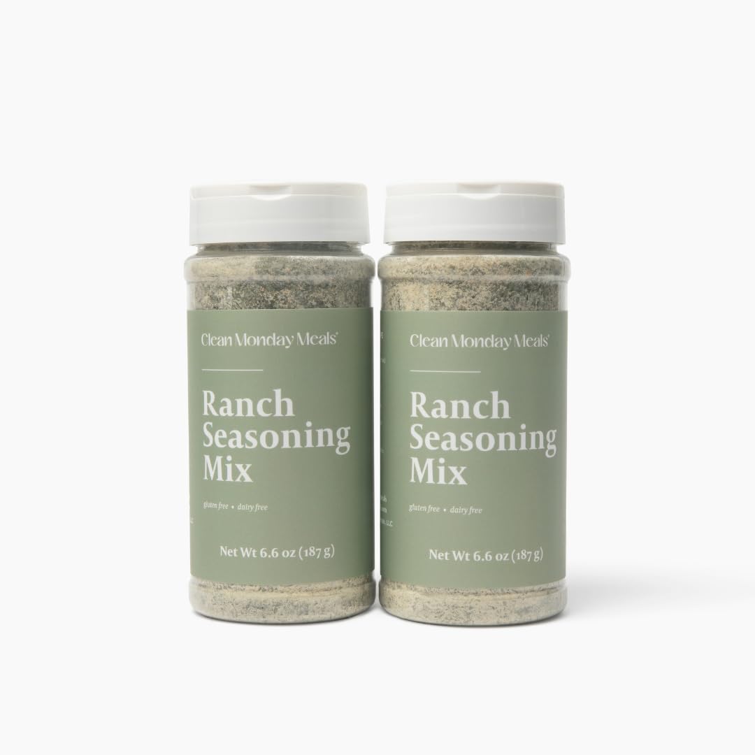 Clean Monday Meals Ranch Seasoning Mix – Gluten Free & Dairy Free, No Artificial Additives (2-Pack, 11 oz)