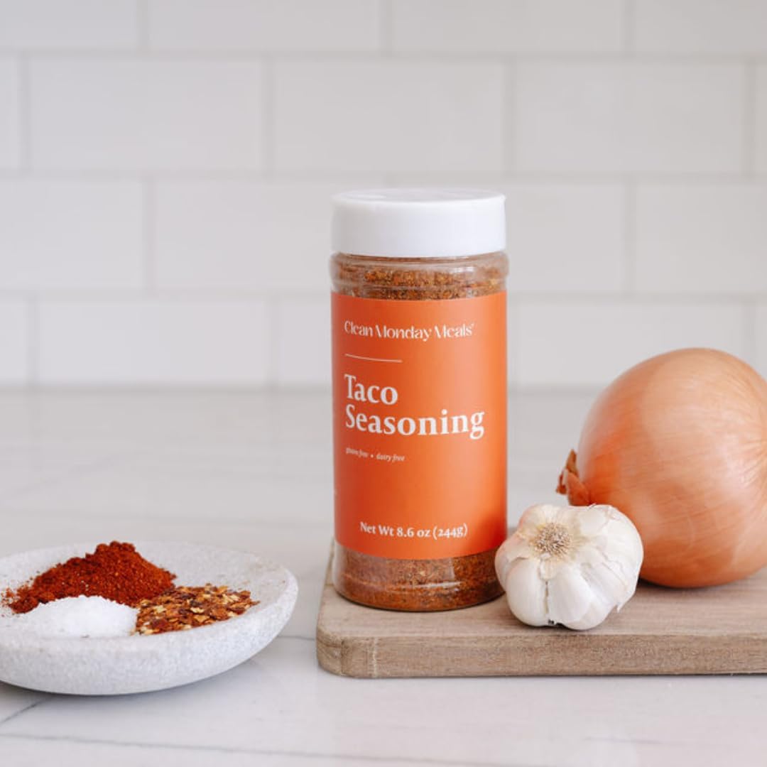 Clean Monday Meals Taco Seasoning Mix | Gluten Free, Dairy Free, Non-GMO | Mediterranean Herbs & Garlic