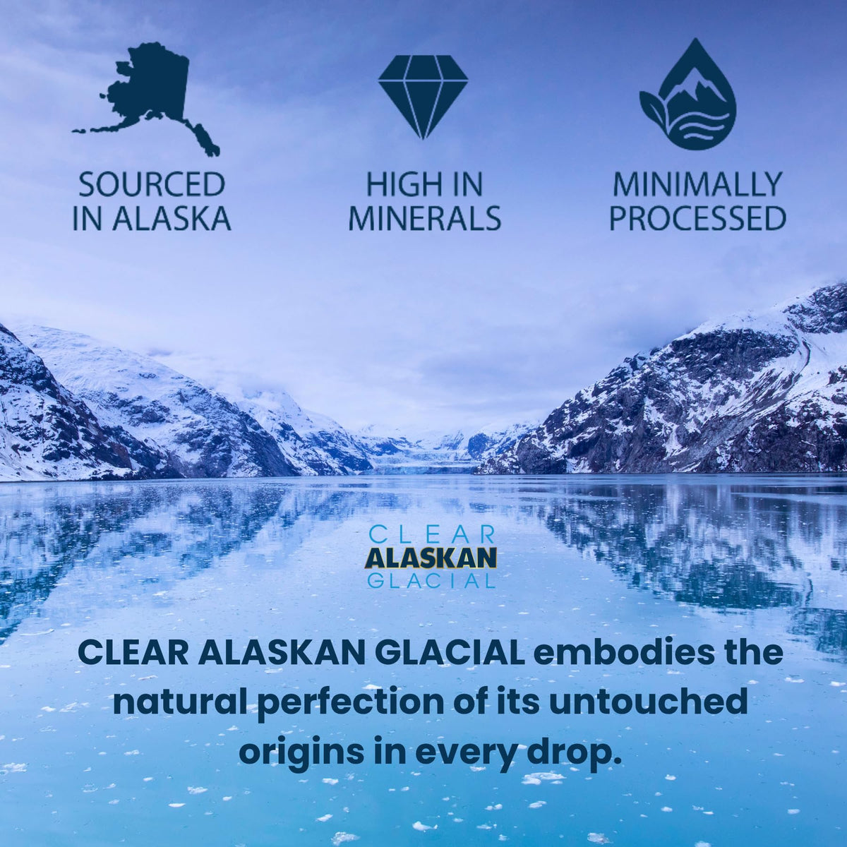 Clear Alaskan Fresh Glacier Water – Naturally Alkaline, Aluminum Bottles, 16 oz | Pack of 12