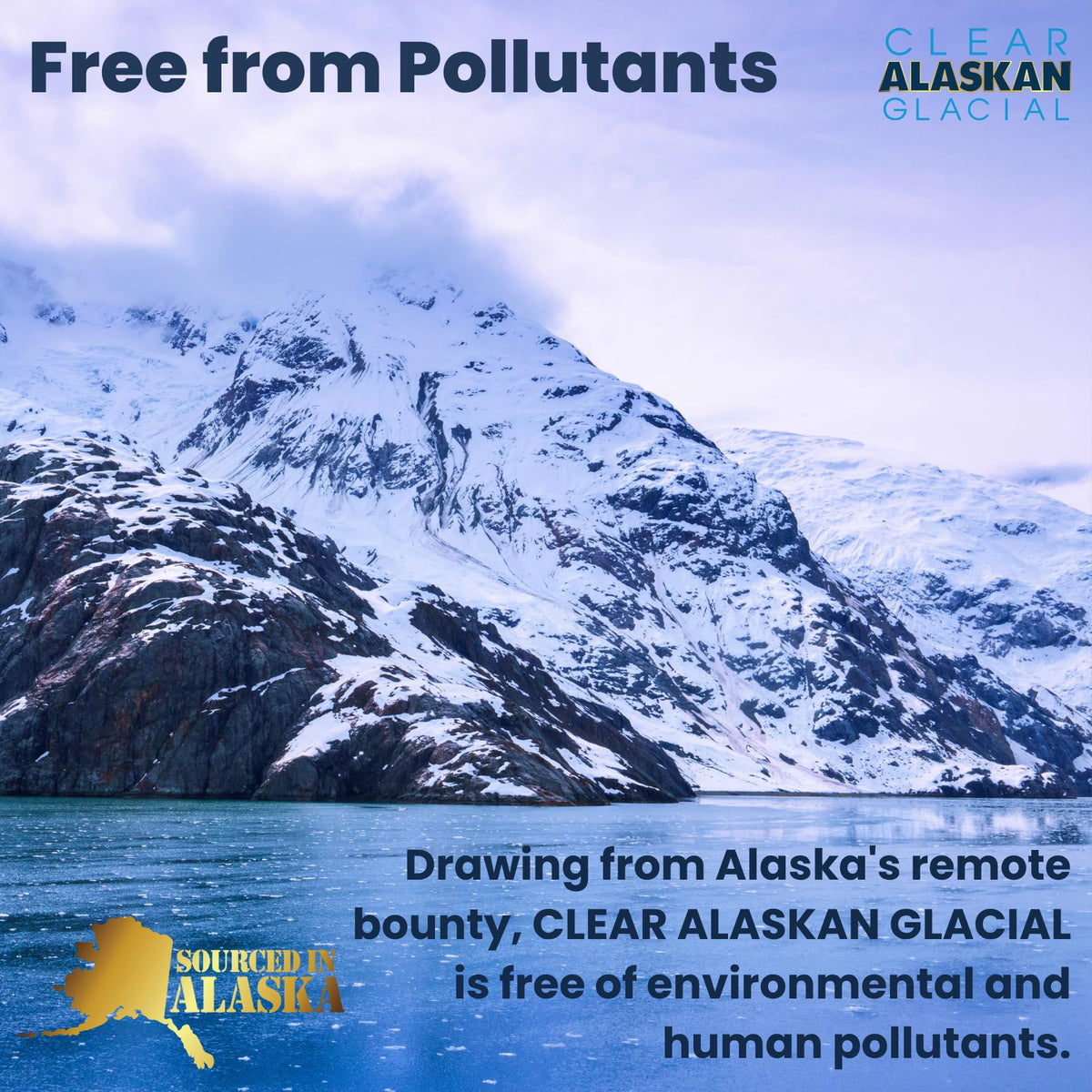 Clear Alaskan Fresh Glacier Water – Naturally Alkaline, Aluminum Bottles, 16 oz | Pack of 12