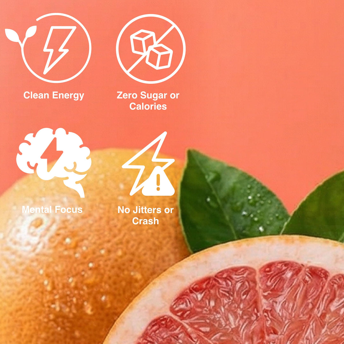 CLEAR CUT PHOCUS Grapefruit Sparkling Water: 75mg Caffeine, Zero Sugar, 12-Pack