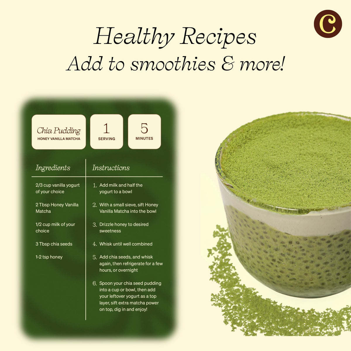 Clevr Honey Vanilla Matcha SuperLatte – Ceremonial-Grade Latte with Lion's Mane & Reishi
