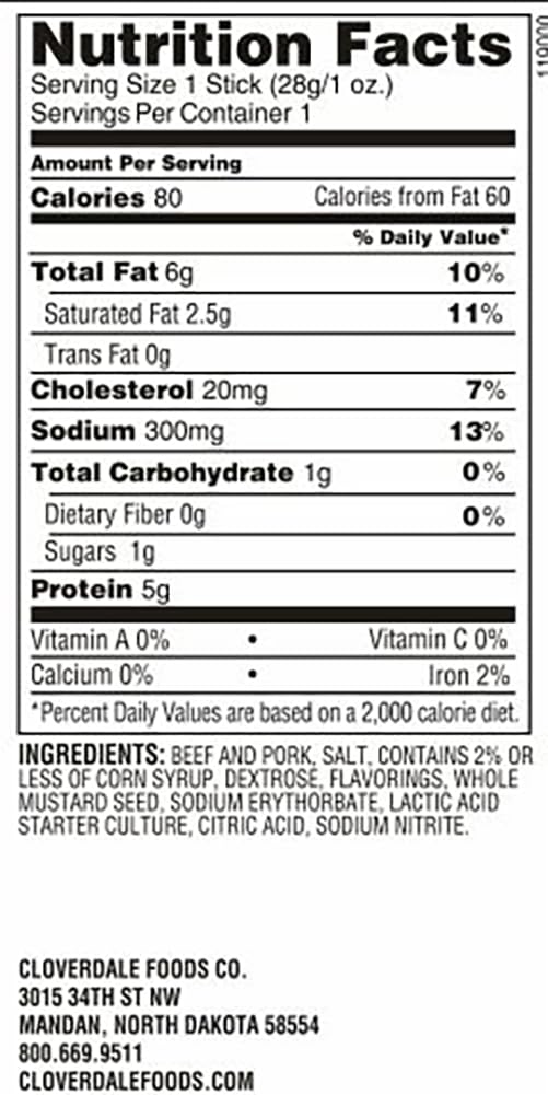 Cloverdale Tangy Snackers Summer Sausage Sticks – 24 Pack, Individually Wrapped, 1 oz Each