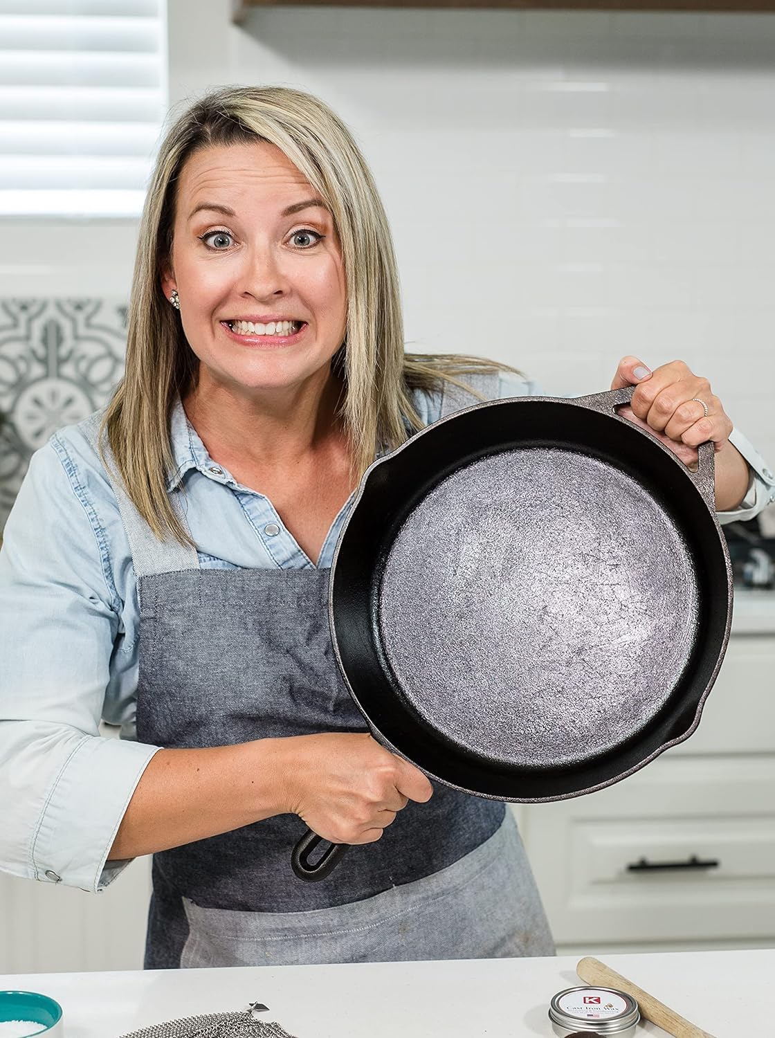 Knapp Made Cast Iron & Carbon Steel Seasoning Wax – 2oz (3-Pack) by CM SCRUBBER