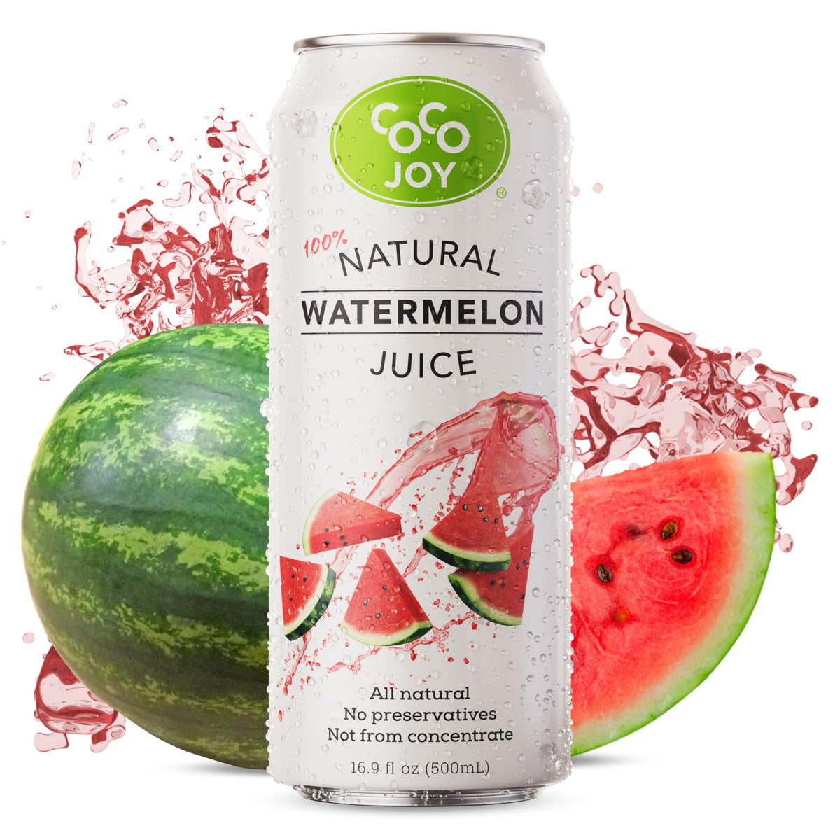 CoCo Joy 100% Natural Watermelon Juice – 12-Pack, Low-Calorie Hydration