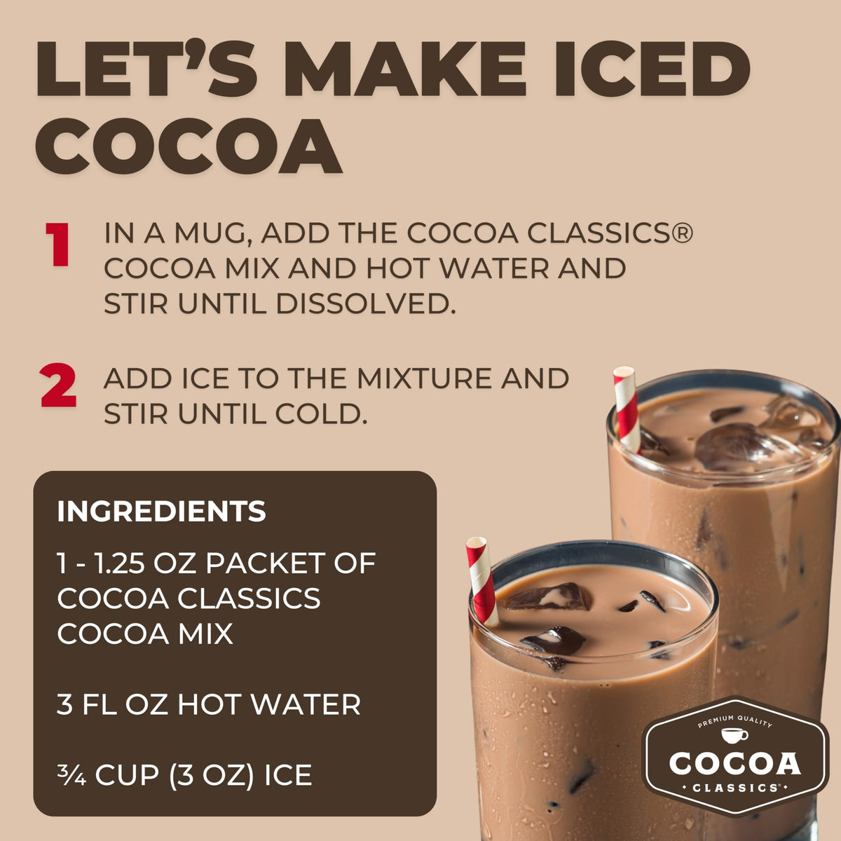 COCOA CLASSICS Arctic White Cocoa Mix – Gluten-Free Hot Chocolate, Just Add Hot Water (Pack of 36)