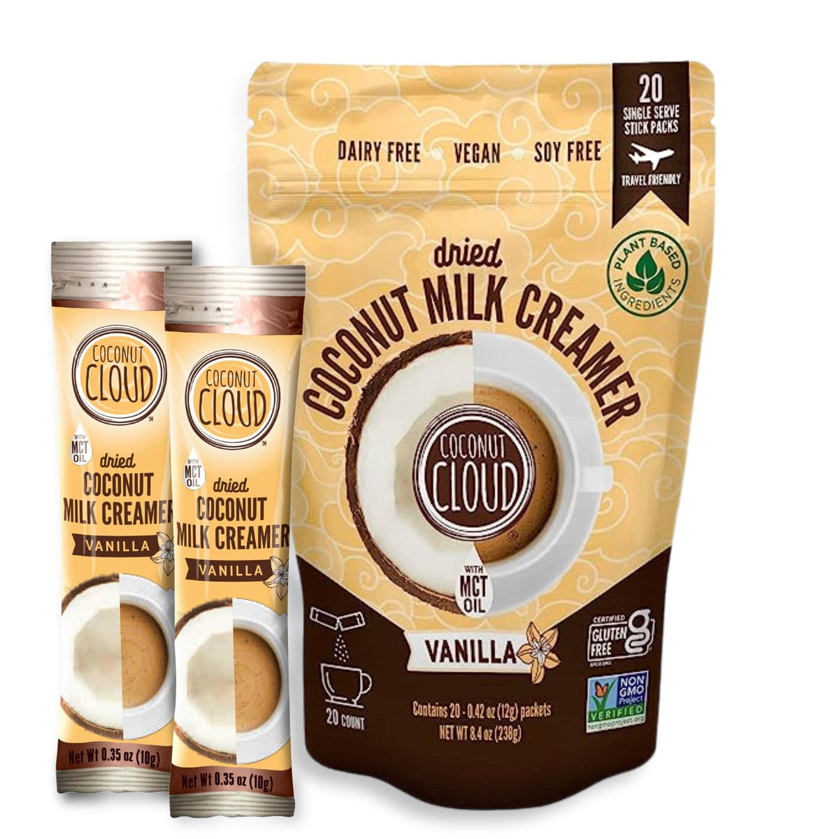 Coconut Cloud Dairy-Free Coffee Creamer – Vanilla (20 Sticks) | Vegan