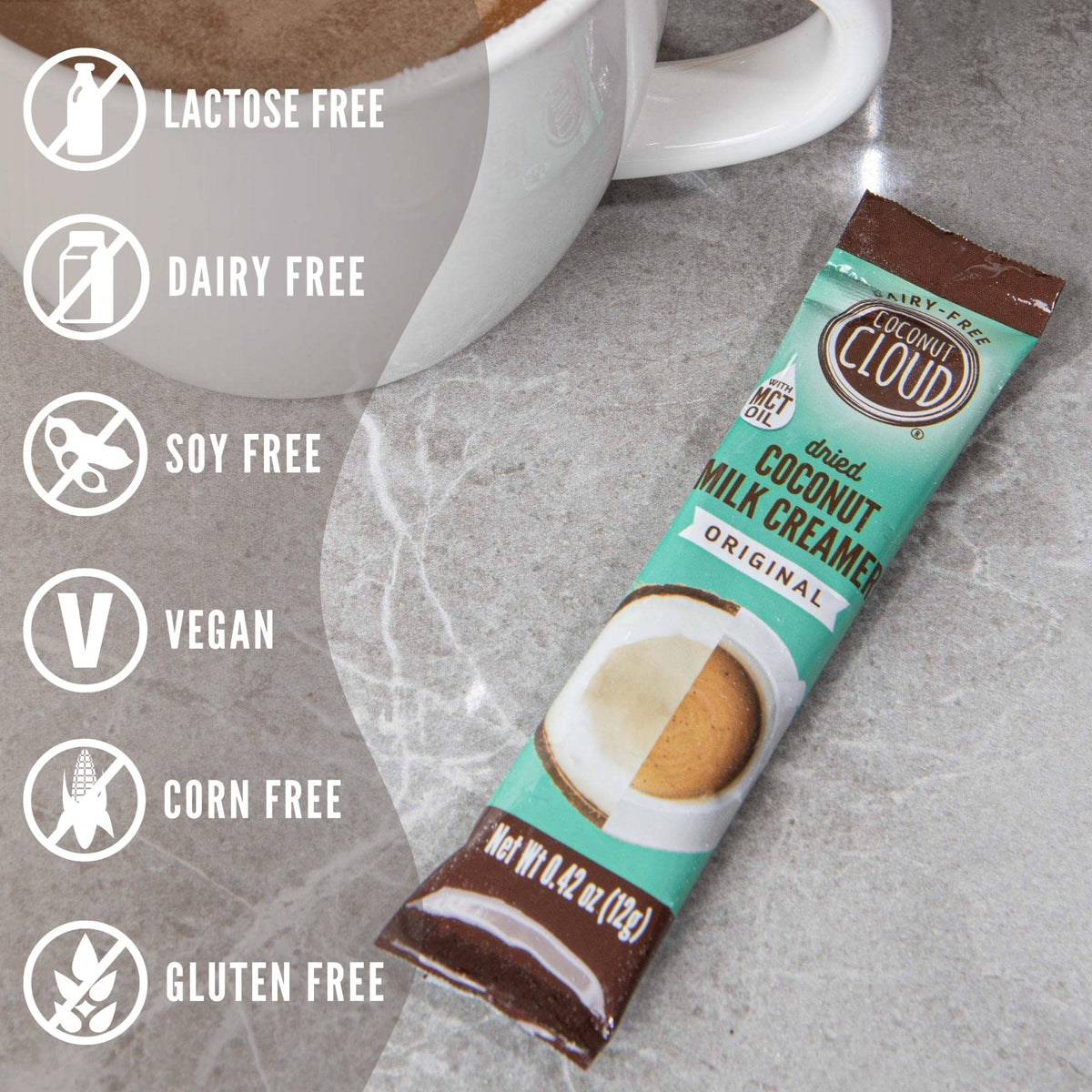 Coconut Cloud Dairy-Free Coffee Creamer — Shelf-Stable, 20 Sticks, Vegan & Gluten-Free