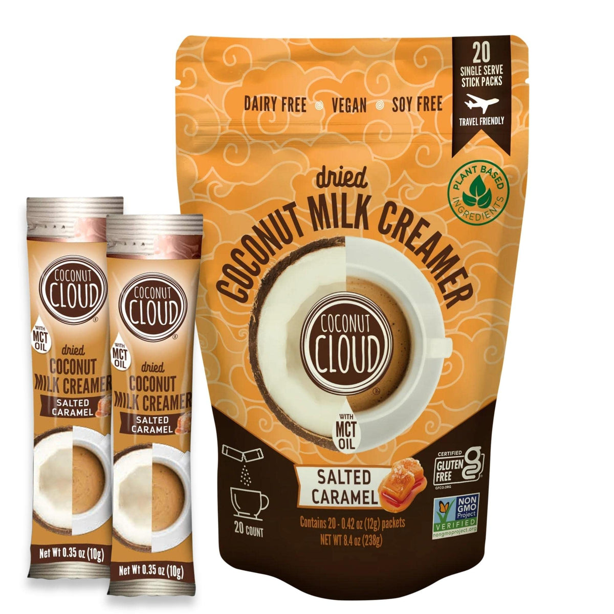 Coconut Cloud Salted Caramel Creamer Sticks – Dairy-Free, Vegan, Shelf-Stable