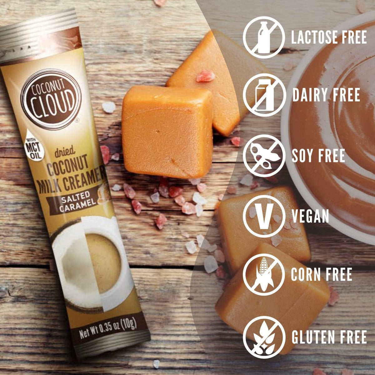 Coconut Cloud Salted Caramel Creamer Sticks – Dairy-Free, Vegan, Shelf-Stable
