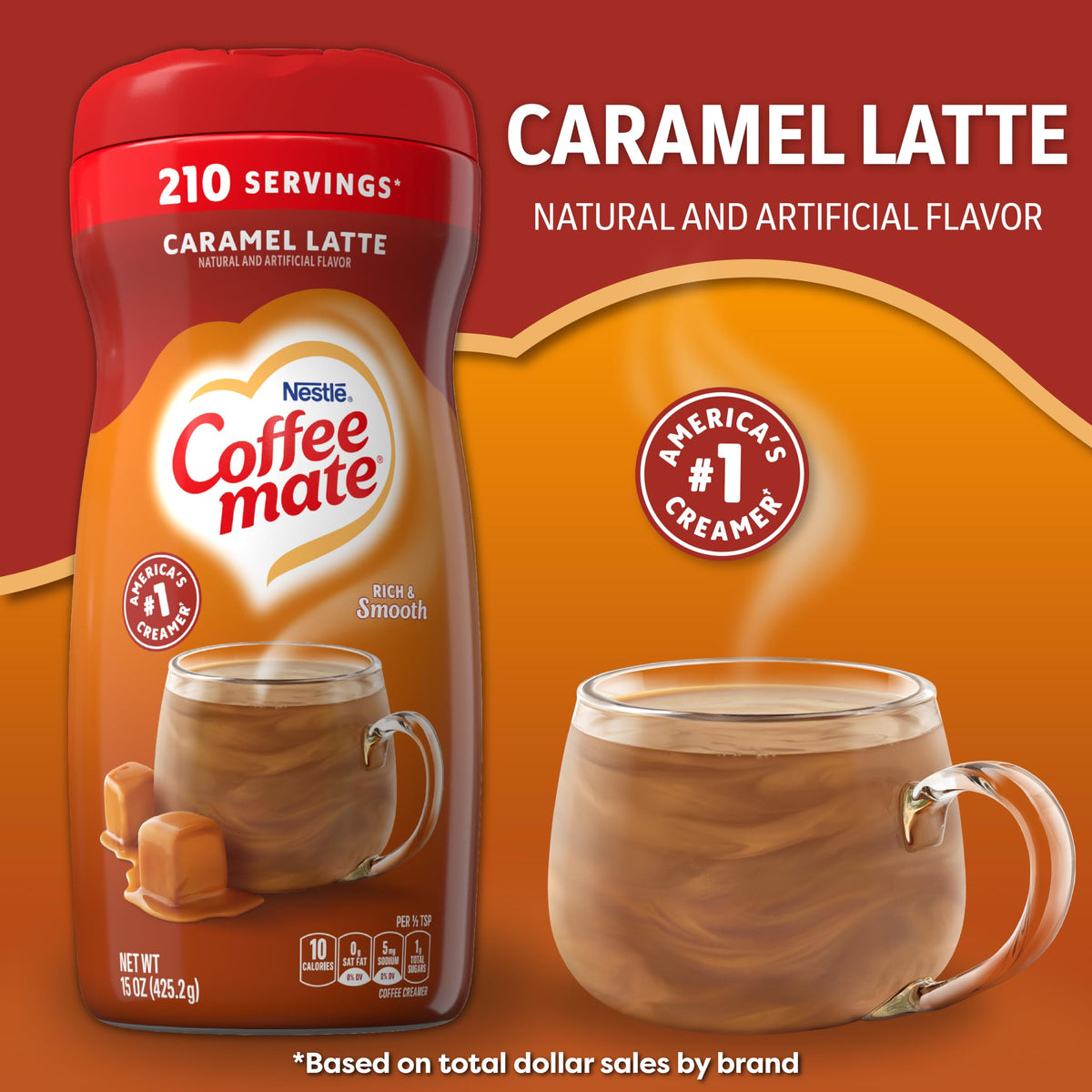 Coffee Mate Cafe Collection Caramel Macchiato Creamer — 6 x 15 oz (Dairy-Free)