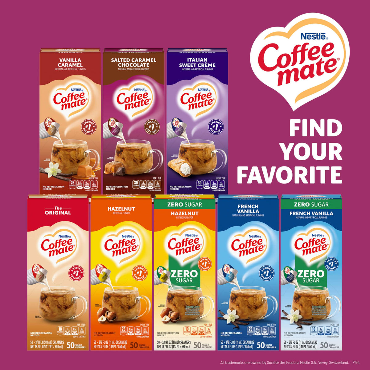 Coffee Mate Salted Caramel Chocolate Liquid Creamer Singles – Non-Dairy, Shelf-Stable, No Refrigeration, Pack of 200