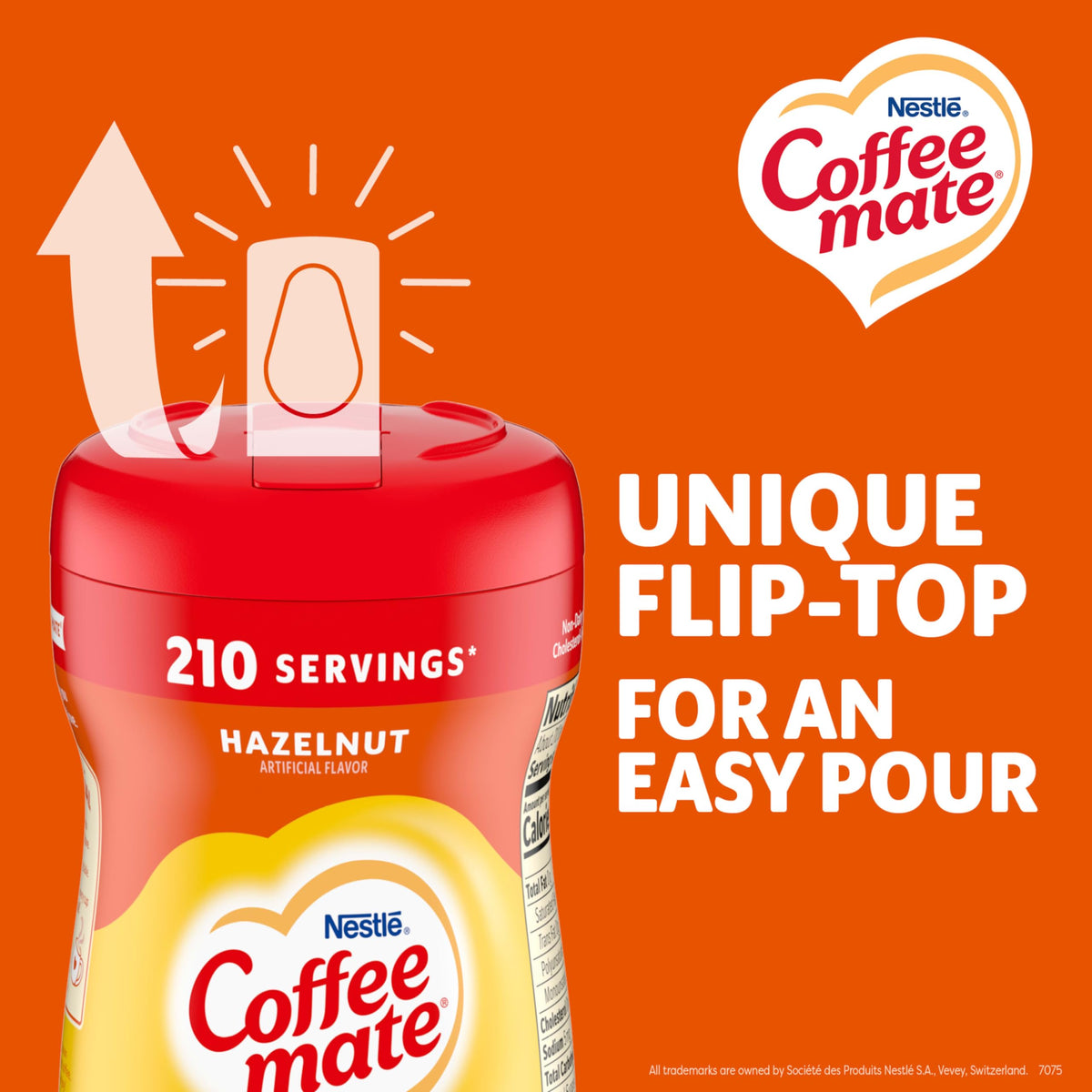Coffee Mate Hazelnut Non-Dairy Powder Creamer, 15 oz Canister — Pack of 12