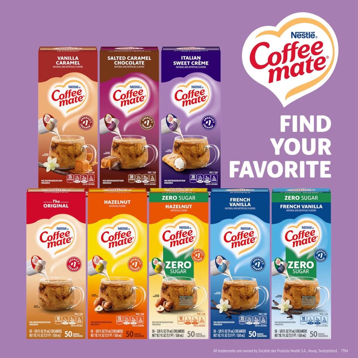 Coffee mate Italian Sweet Creme Liquid Creamer Singles – Non-Dairy, Shelf-Stable, Pack of 200