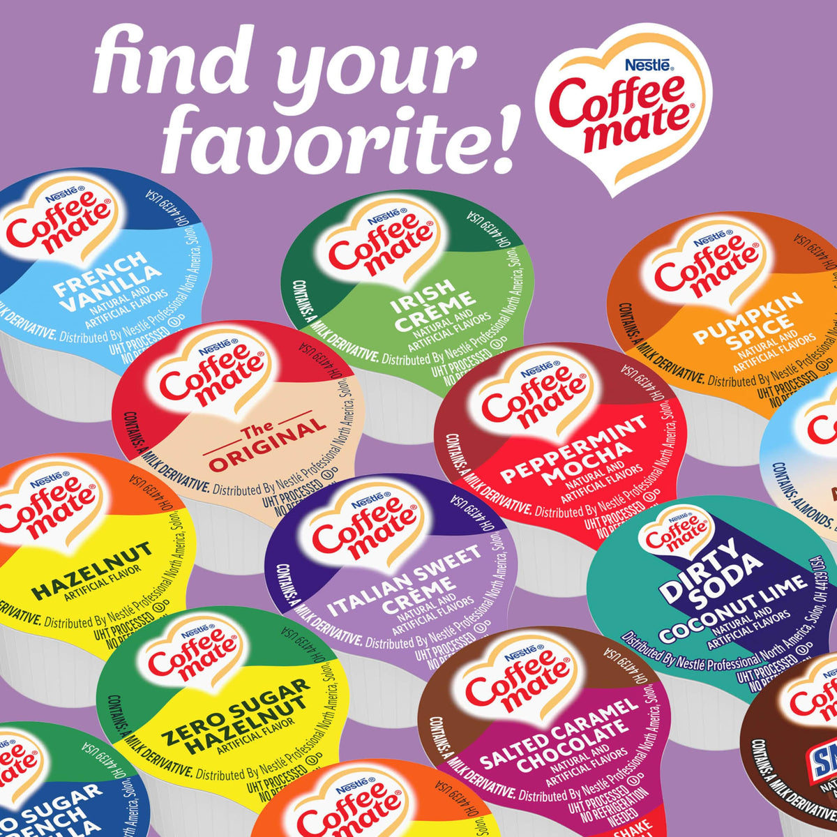 Coffee Mate Nestle Italian Sweet Creme Liquid Creamer Singles – 180 Count Non-Dairy