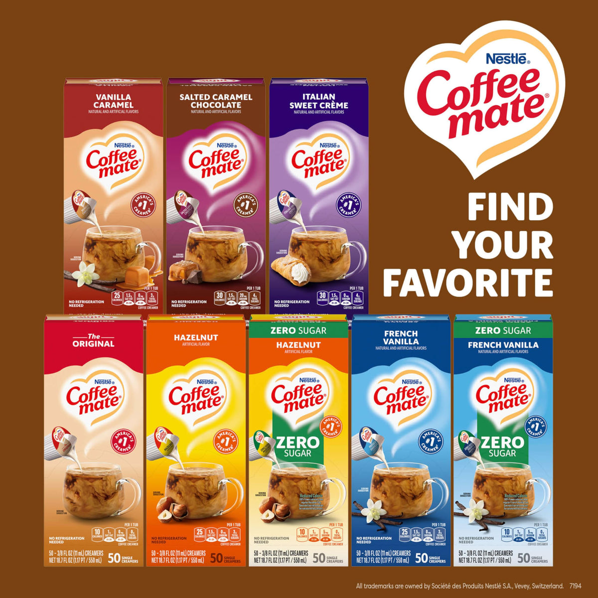 Coffee Mate Snickers Liquid Creamer Singles – Non-Dairy, Shelf-Stable, 200-Pack (0.375 fl oz Tub)