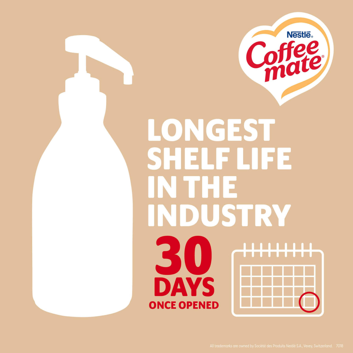 Nestle Coffee Mate Sweetened Original Liquid Creamer Pump Bottle – Non-Dairy, Shelf-Stable, 50.7 oz