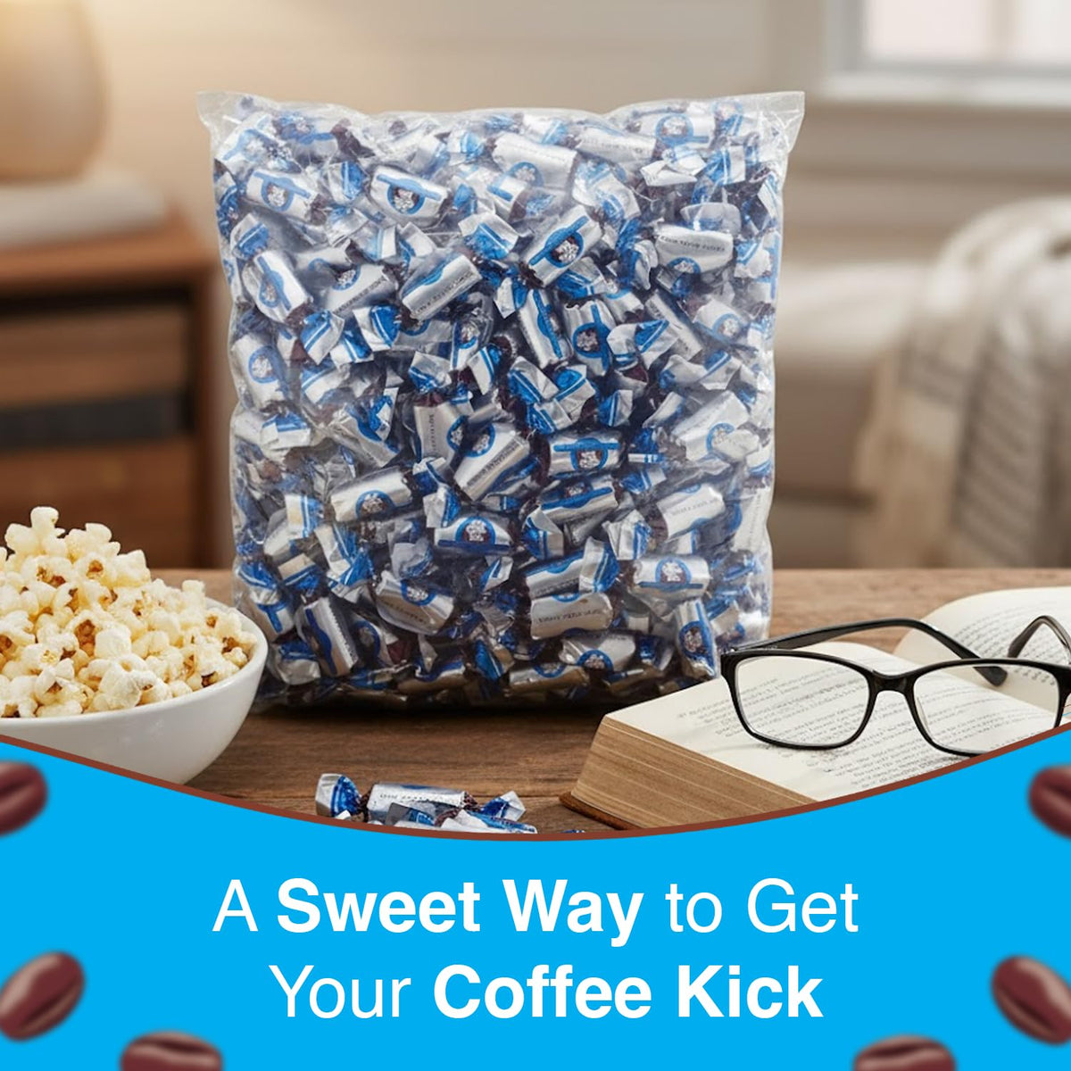 Coffee Rio Sugar Free Original Coffee Candy Bulk — 3 Pound Bag, Individually Wrapped, Kosher Certified