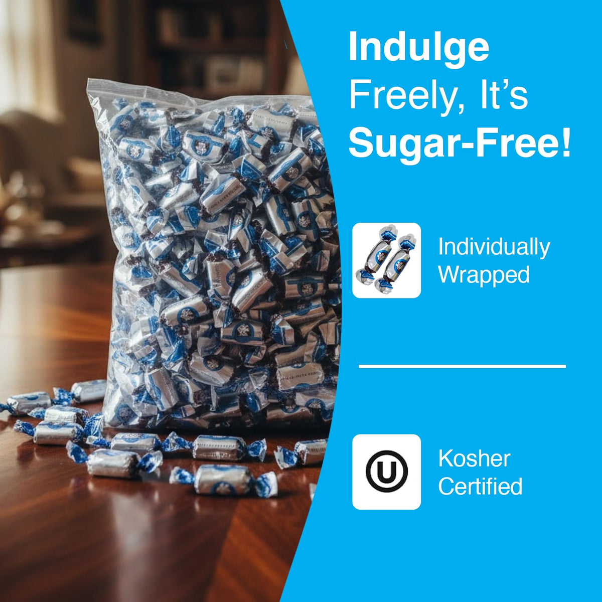 Coffee Rio Sugar Free Original Coffee Candy Bulk — 3 Pound Bag, Individually Wrapped, Kosher Certified