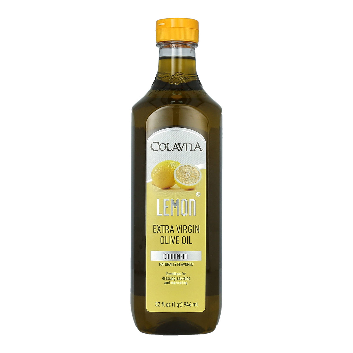 Colavita Lemon Extra Virgin Olive Oil | Cold-Pressed EVOO with Natural Lemon Flavor | 32 oz
