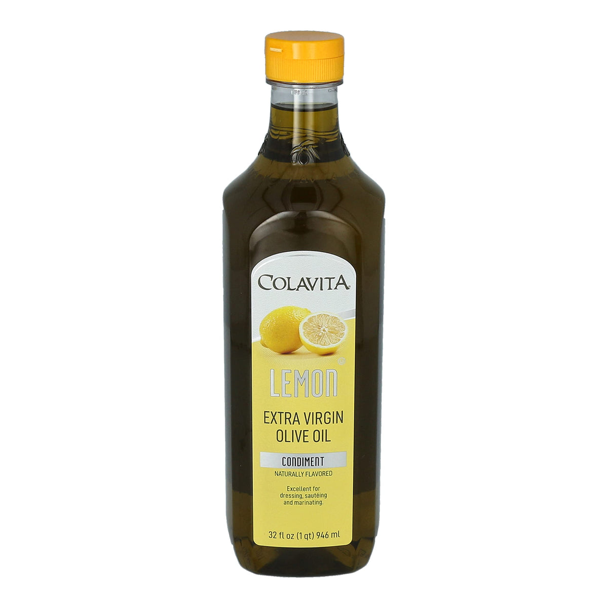 Colavita Lemon Extra Virgin Olive Oil | Cold-Pressed EVOO with Natural Lemon Flavor | 32 oz