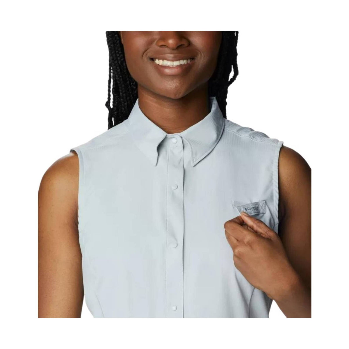Columbia Women's PFG Tamiami Sleeveless Shirt - Cool Grey FINAL SALE