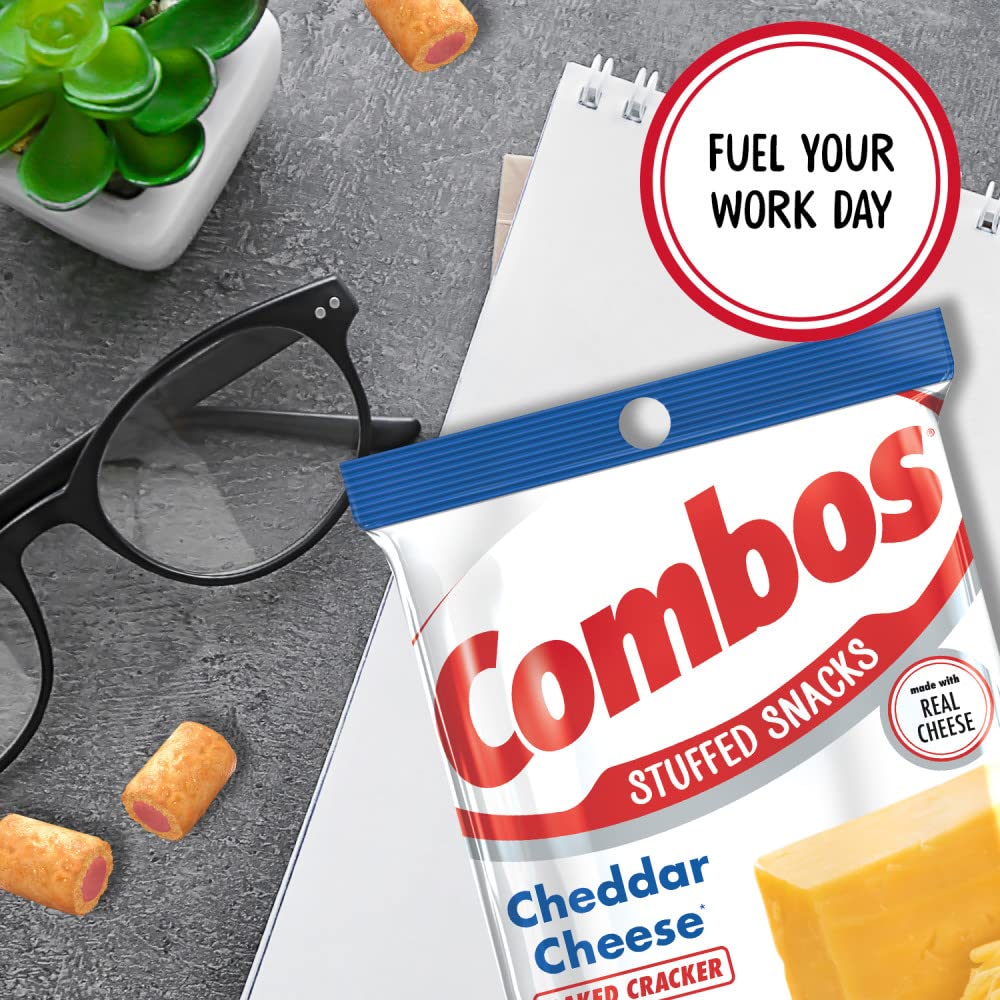 Combos Cheese Snacks – Cheddar Cheese & Crackers Snack Packs, 6.3oz (Pack of 12)