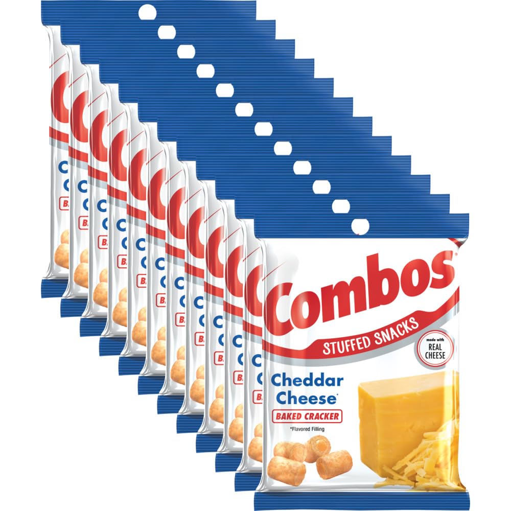 Combos Cheese Snacks – Cheddar Cheese & Crackers Snack Packs, 6.3oz (Pack of 12)
