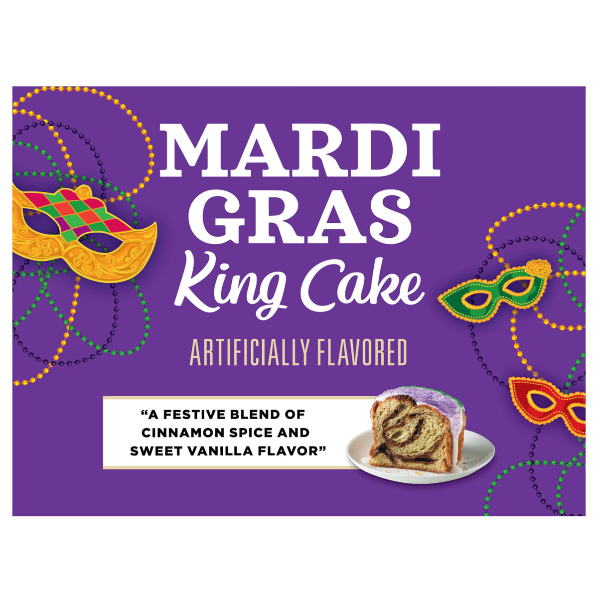 Community Coffee Mardi Gras King Cake Flavored Coffee Pods – 60 Keurig K-Cups, Medium Roast