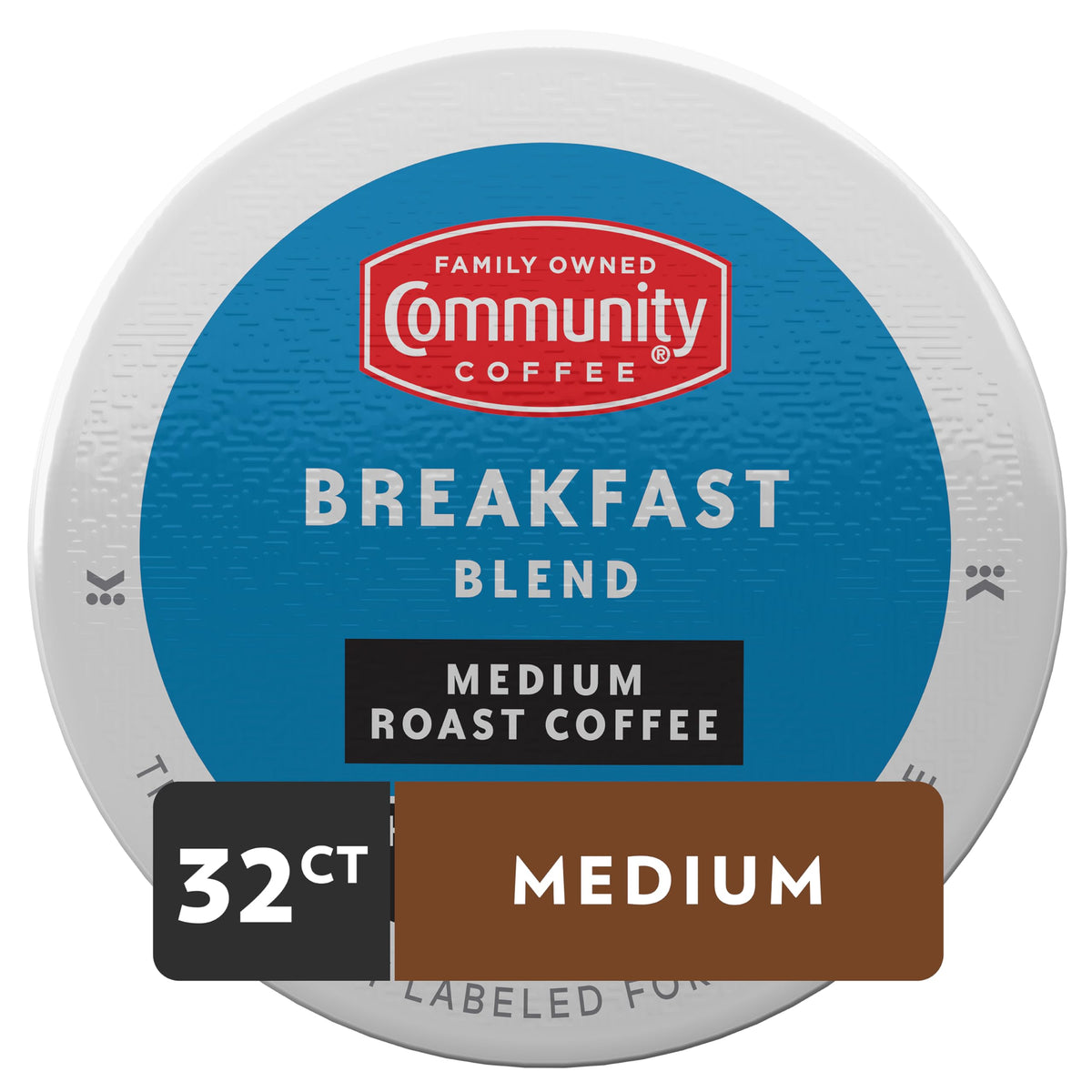 Community Coffee Breakfast Blend Medium Roast K-Cup Pods – 32 Count Box