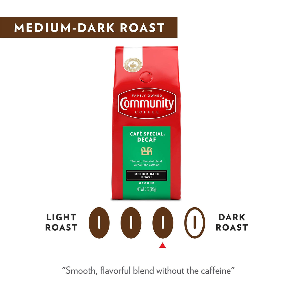 Community Coffee Café Special Decaf Ground Coffee, Medium-Dark Roast, 32oz Bag (Pack of 1)