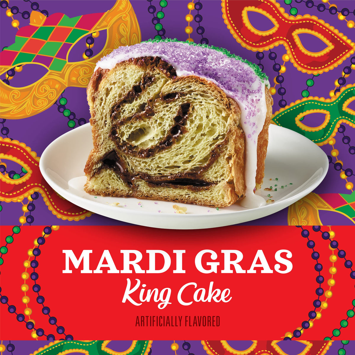 Community Coffee Mardi Gras King Cake Flavored Coffee Pods – 72 Count, Medium Roast, Keurig Compatible (Pack of 6)