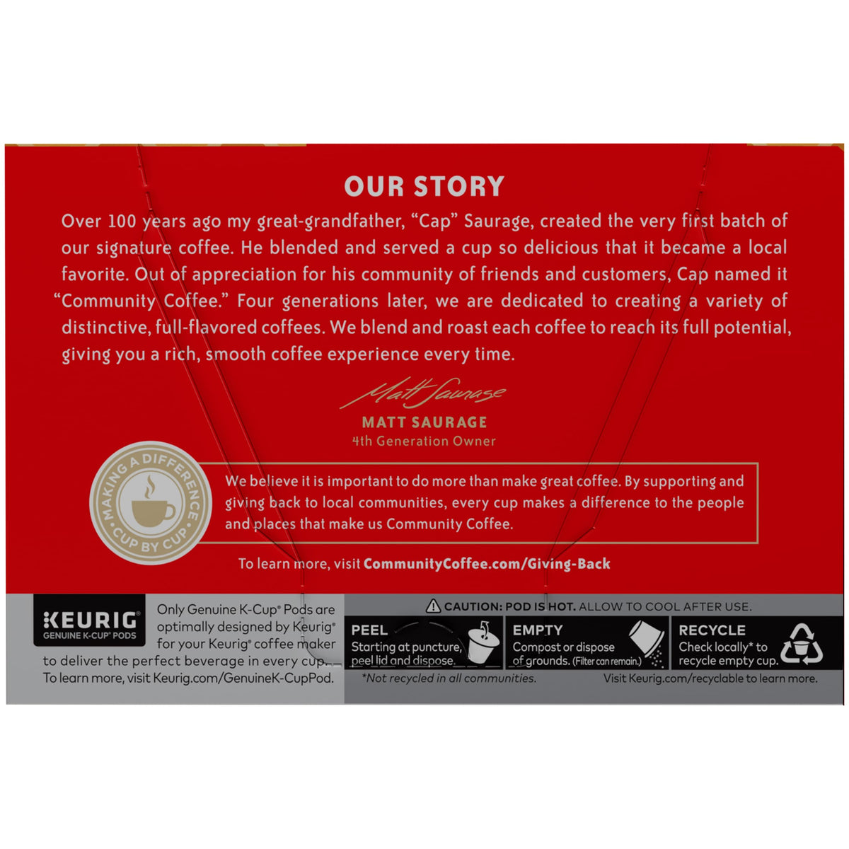 Community Coffee 100% Colombia Pods – Medium-Dark Roast, Keurig 2.0 Compatible (12-Count, Pack of 6)