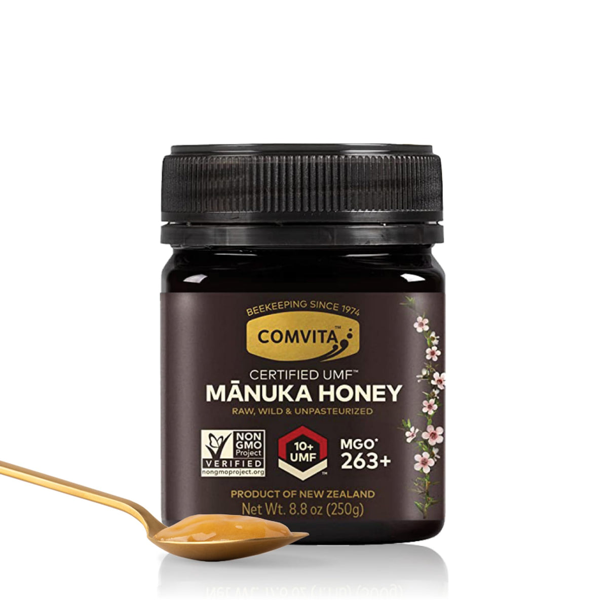 Comvita Manuka Honey UMF 10+ (MGO 263+) – Raw New Zealand Monofloral Honey, 250g