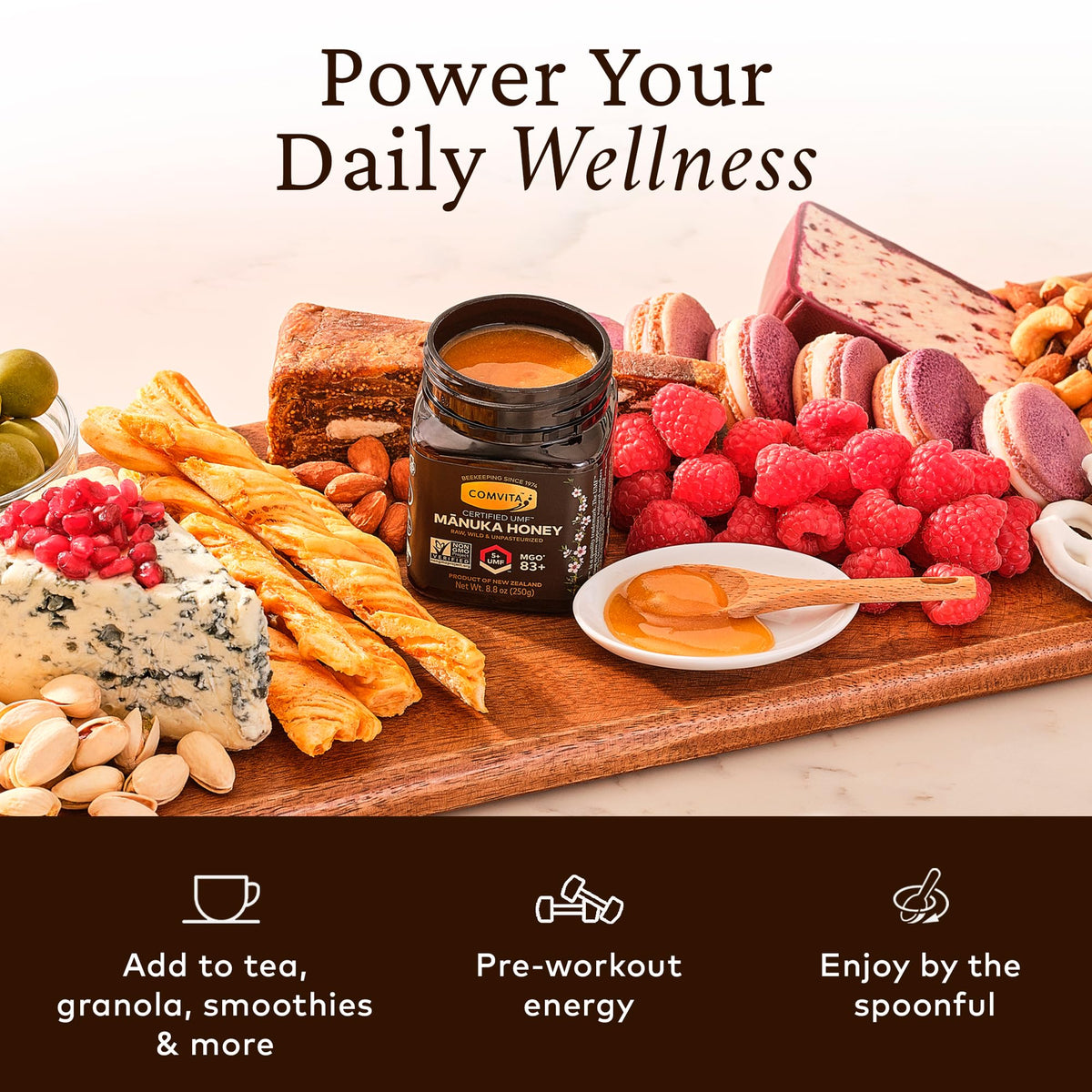 Comvita Manuka Honey UMF 5+ (MGO 83+) – Raw NZ Monofloral Honey, 1kg