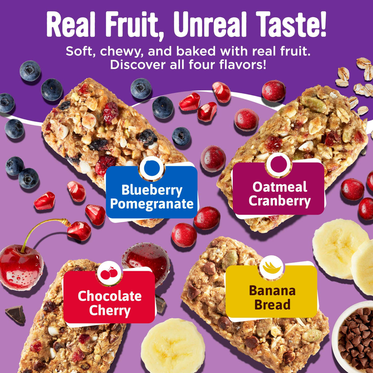 Cooper Street Granola Bakes - Soft Baked Oats, Seeds & Grains Bars | Nut & Dairy Free, Low Sodium, 24 Pack