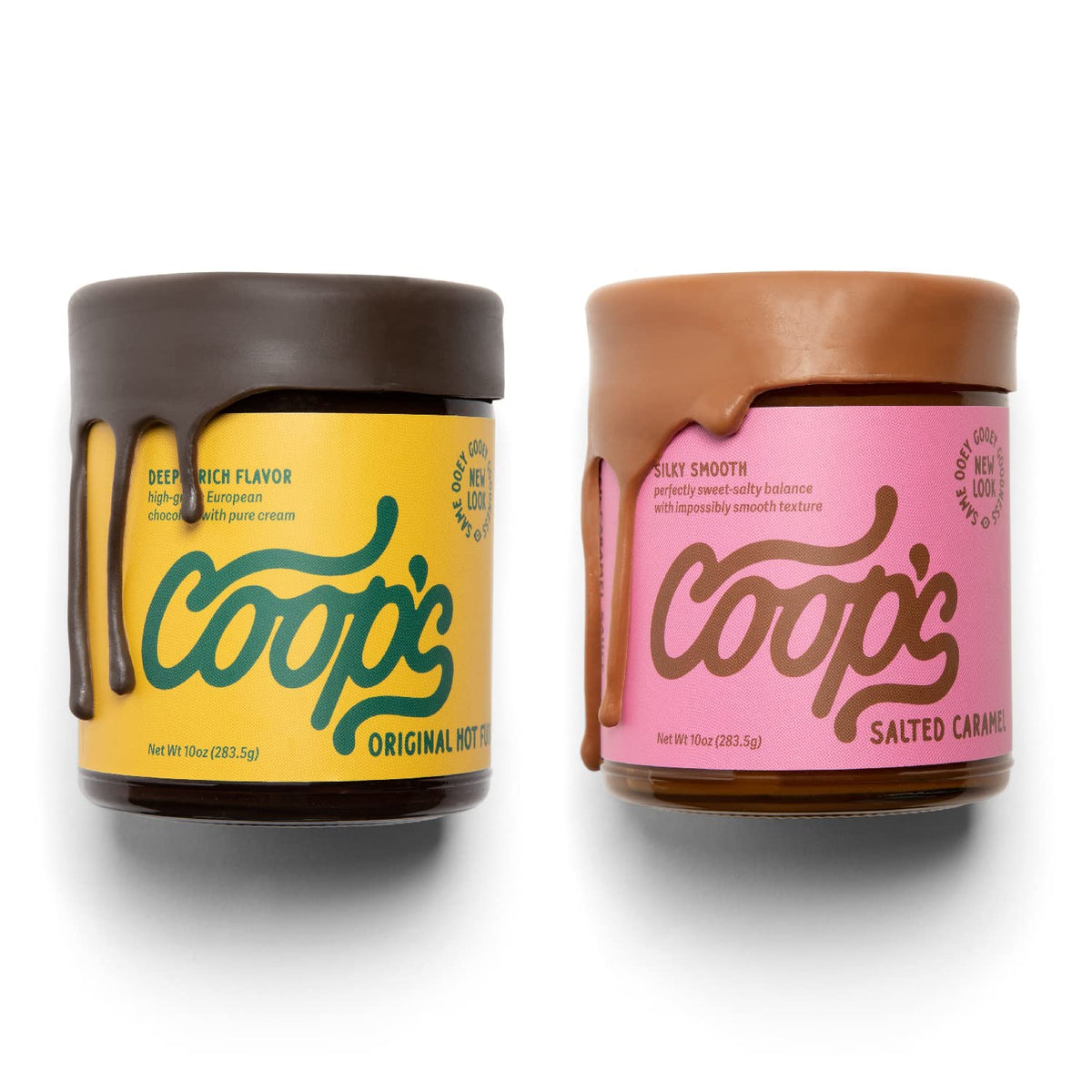 Coop's Original Hot Fudge & Salted Caramel Sauce 2-Pack – All Natural, Gluten Free
