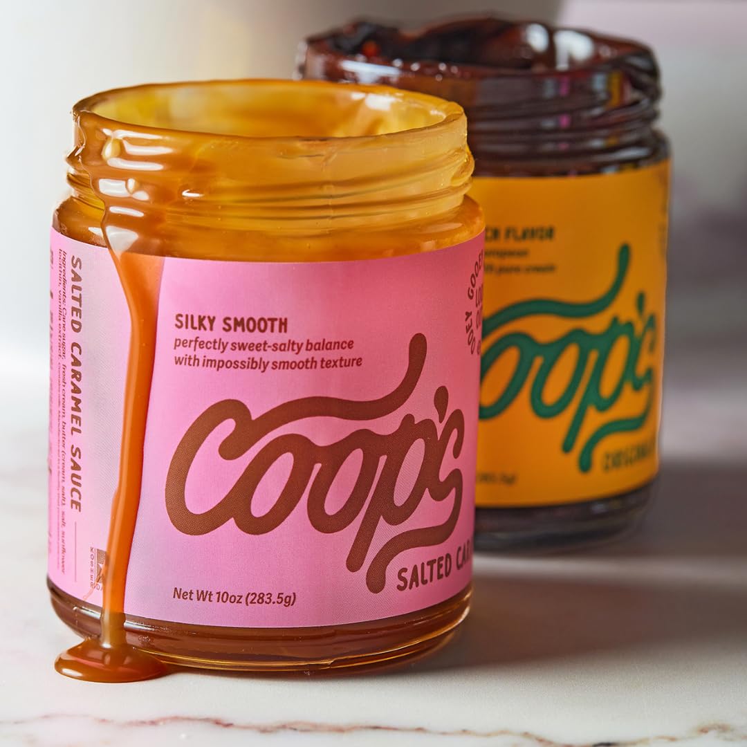 Coop's Original Hot Fudge & Salted Caramel Sauce 2-Pack – All Natural, Gluten Free
