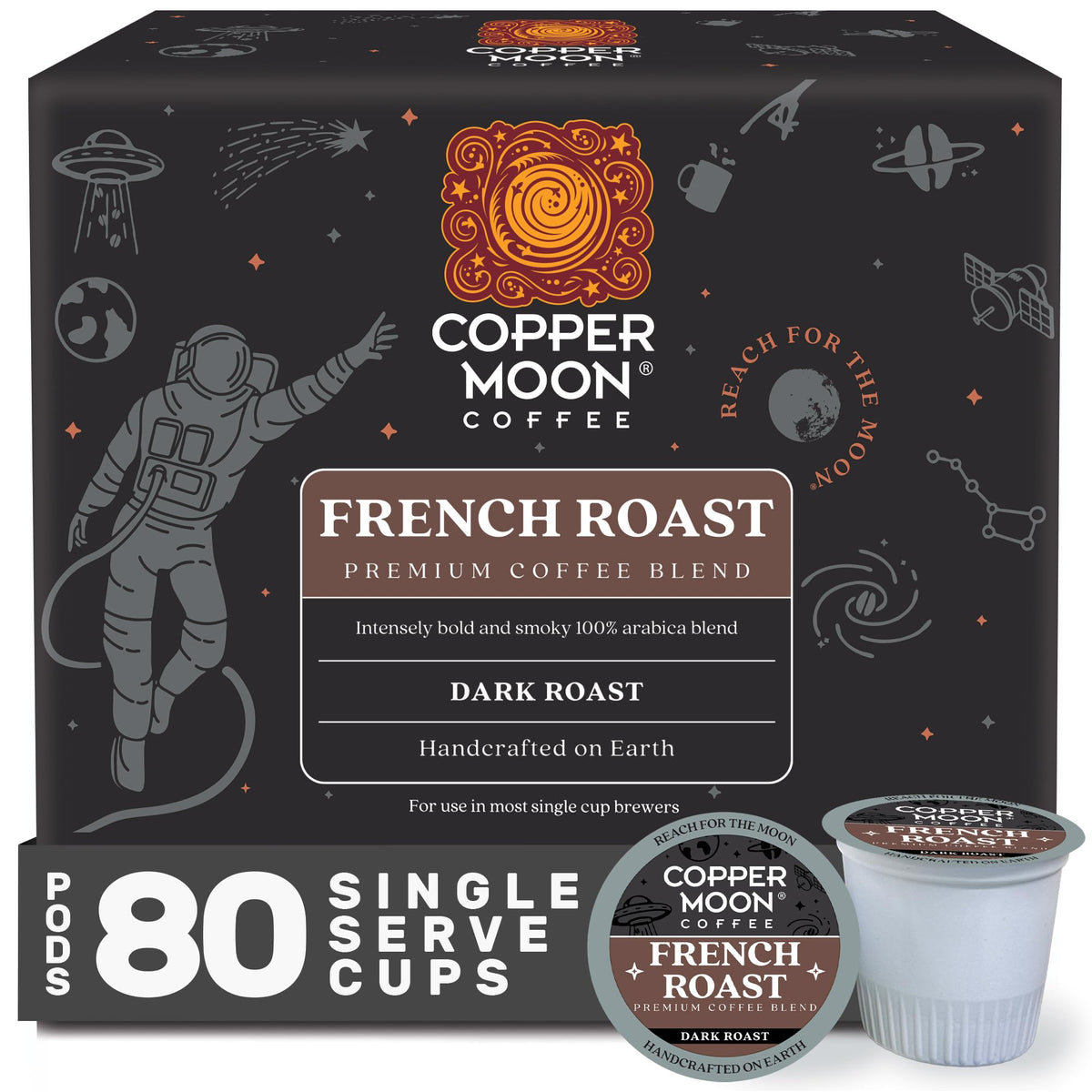 Copper Moon French Roast Keurig K-Cup Pods — Dark Roast, 80 Count