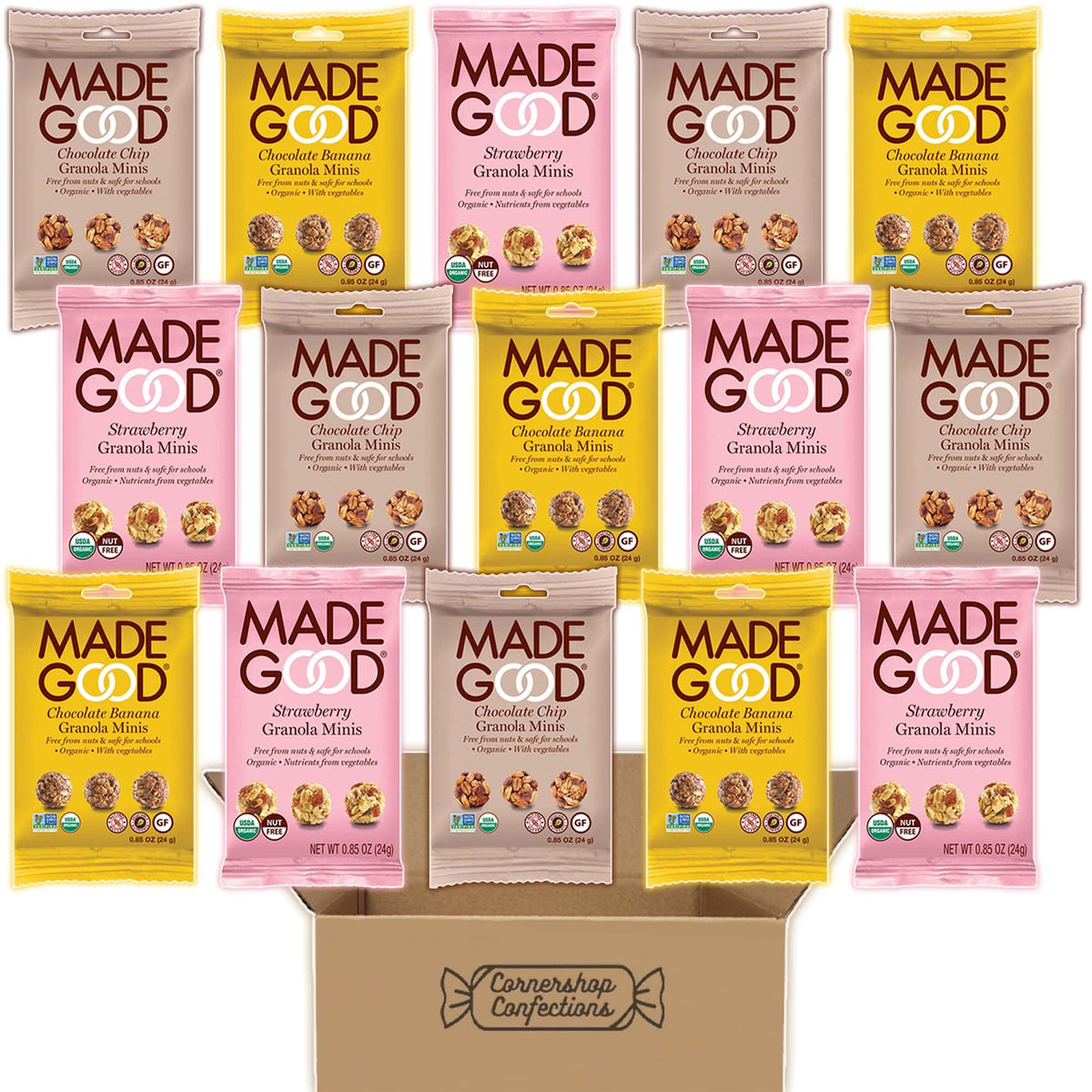 MadeGood Granola Minis 15 Pack Variety – 3 Flavors Included | Cornershop Confections