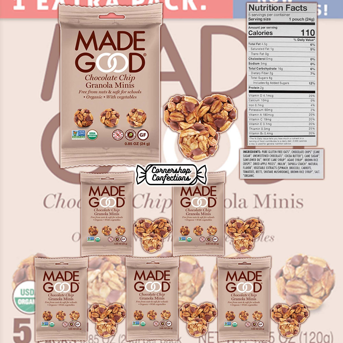 MadeGood Granola Minis 15 Pack Variety – 3 Flavors Included | Cornershop Confections