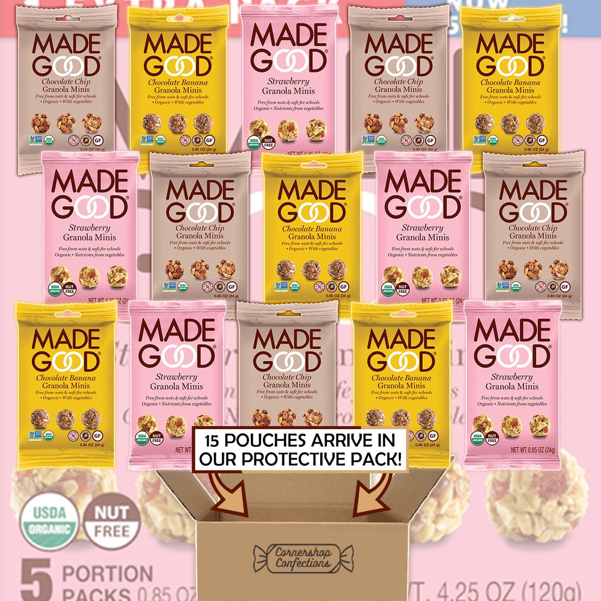 MadeGood Granola Minis 15 Pack Variety – 3 Flavors Included | Cornershop Confections