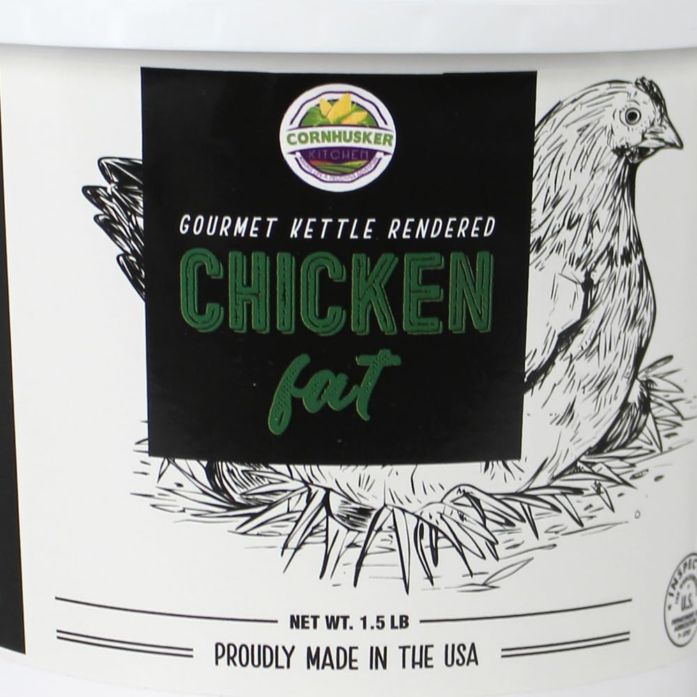 Cornhusker Kitchen Gourmet Rendered Chicken Fat – 1.5 lb Tub | Paleo-Friendly Cooking Fat