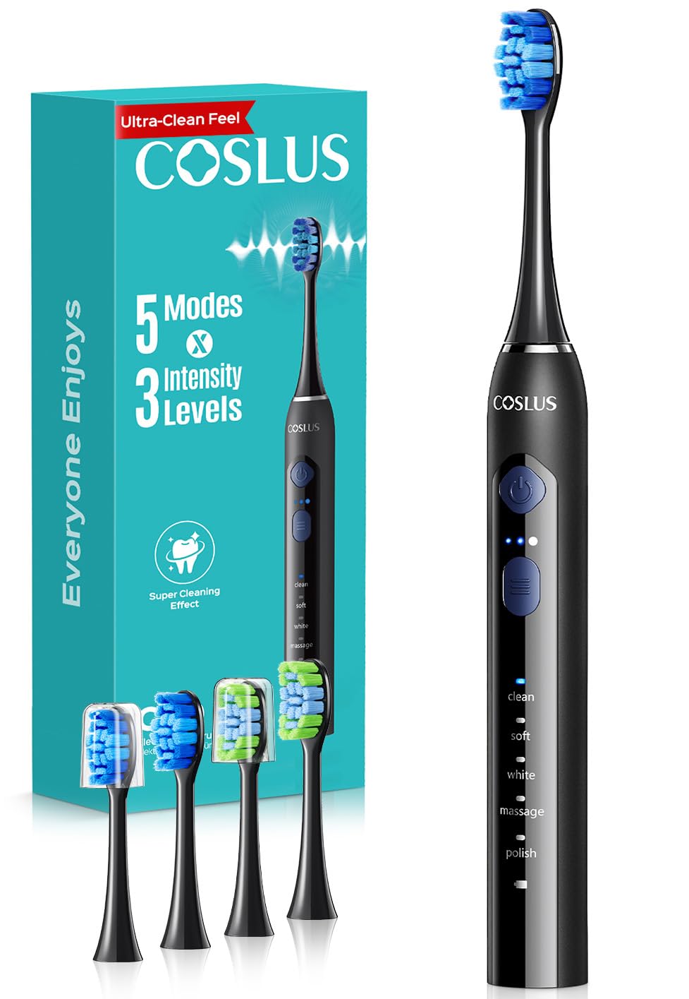 COSLUS C30 Electric Toothbrush for Adults, Effective Yet Gentle Ultra-Clean