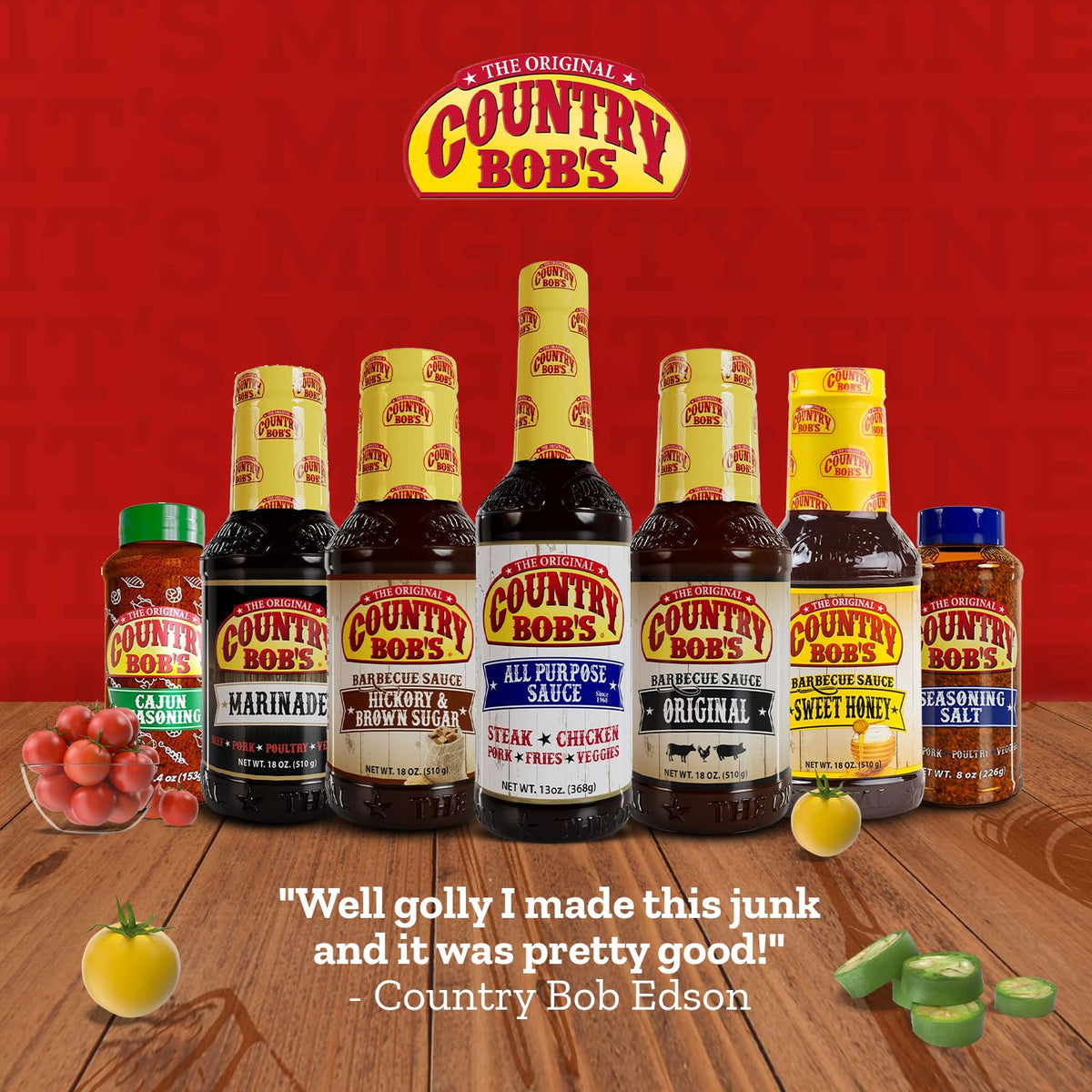 Country Bob's All Purpose Sauce – Tangy, Sweet & Savory, 13oz (Pack of 6)
