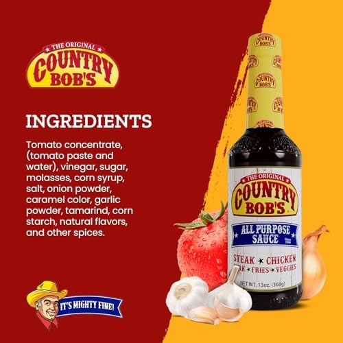 Country Bob's All Purpose Sauce – Tangy, Sweet & Savory, 13oz (Pack of 6)