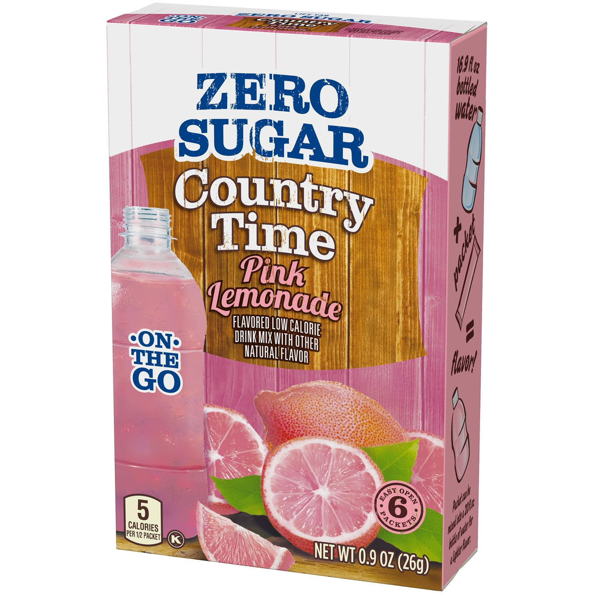 Country Time Sugar-Free Pink Lemonade On-The-Go Powdered Drink Mix – 72 Pack