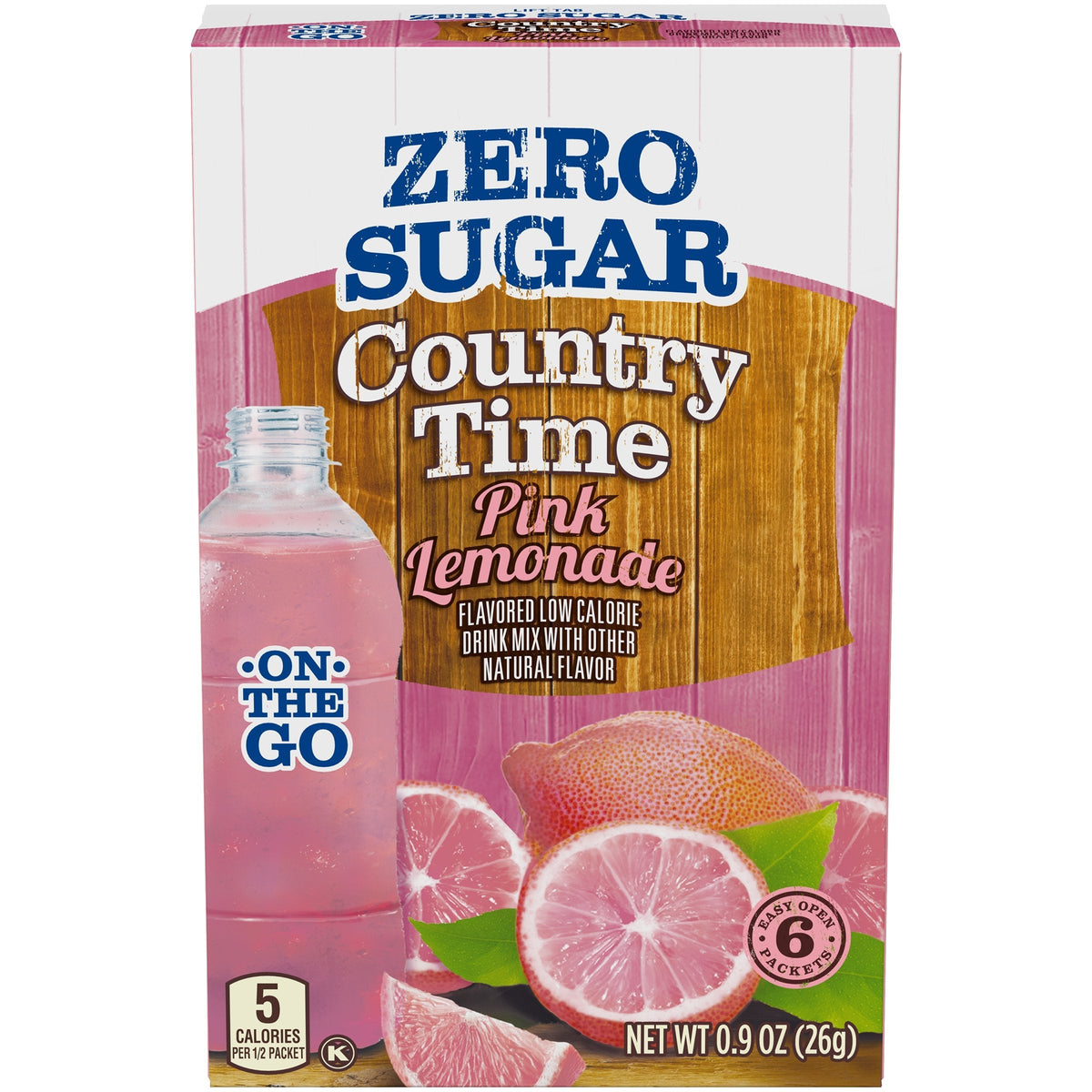 Country Time Sugar-Free Pink Lemonade On-The-Go Powdered Drink Mix – 72 Pack