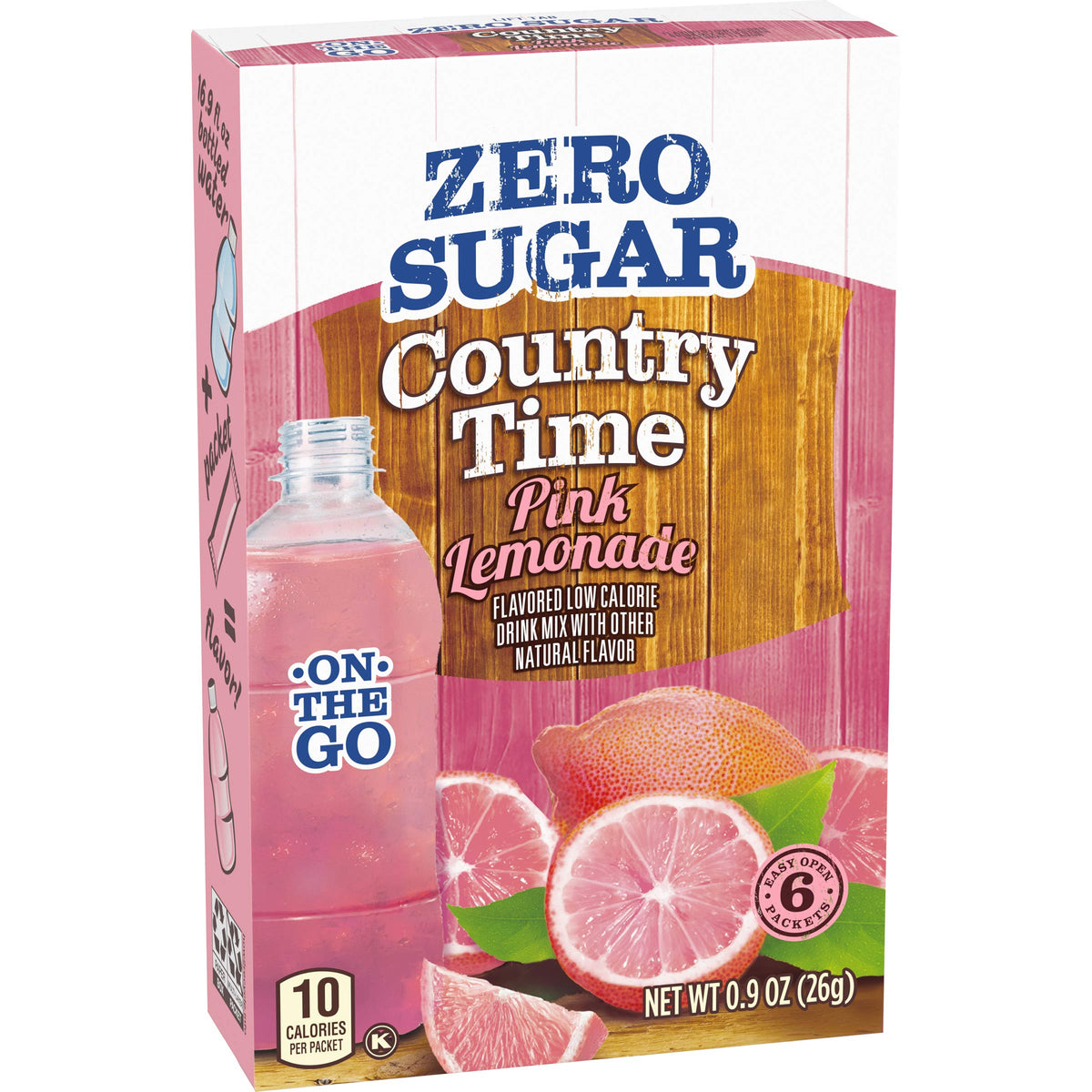 Country Time Sugar-Free Pink Lemonade On-The-Go Powdered Drink Mix – 72 Pack