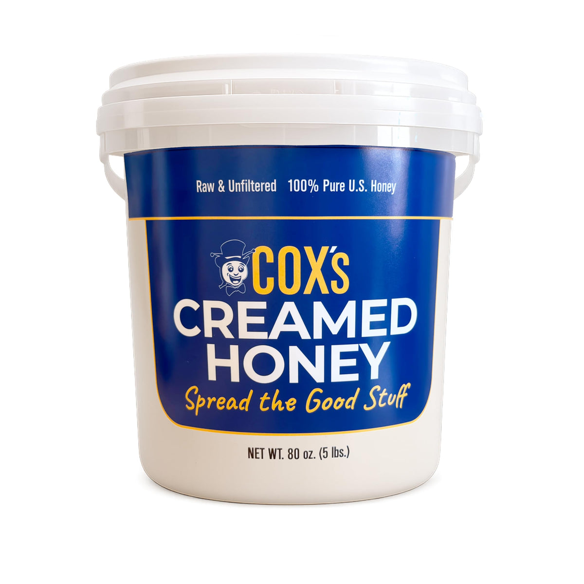 Cox's Honey - Bulk Creamed Whipped Honey, Raw Unfiltered Clover, 80 oz – USA Product